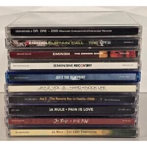 Hip Hop Rap CD Lot of 10 Jay Z Eminem Dr Dre Ja Rule Explicit